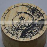 Natural Color Solid Cheap Small Wooden Round Box,silk Printing Logo Wooden Box Small thumbnail-2