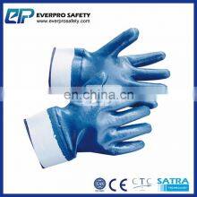 Oil Resistant Safety Cuff Cotton Jersey Shell Blue Nitrile Heavy Duty Gloves thumbnail-5
