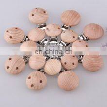 High Quality 25mm Holes Custom Round Shirt Maple Pacifier Wood Suspender Clip thumbnail-2