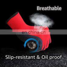 13G Crinkle Rubber Latex Knit Work Gloves Snug Fitting Polyester Nylon Shell Textured Coating Gloves For Construction thumbnail-3