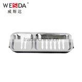 WESDA Bathtub Soap Dish Silver Square Stainless Steel Soap Two Dish Bathroom Sets Metal Soap Holder/Soap Dish/Soap Basket thumbnail-2