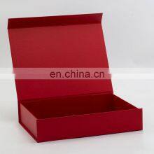 Foldable Red Custom Logo Printing a4 Shallow Magnetic Gift Packaging Box With Ribbon thumbnail-5