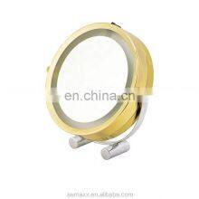 New Design Round Shape Makeup Vanity Mirrored High Quality Home Bedroom Rose Gold Sliver Beauty Table LED Touch Makeup Mirror thumbnail-1