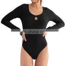 Solid Blank Casual Basic One Piece Romper Jumpsuit Ribbed Bodysuit Workout Training Dancing Wear Skinny Tracksuit For Women thumbnail-4