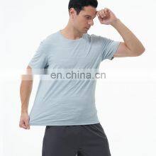 High Quality Lightweight Plus Size Breathable Mesh Active Workout Sport Blank T Shirts For Men Athletic Muscle Fitness Gym Wear thumbnail-4