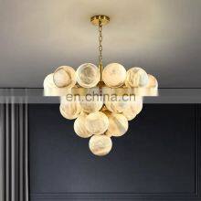 Restaurant Light Luxury Alabaster Ball Modern Led Chandelier for Home thumbnail-2