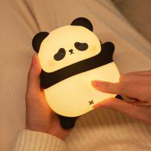 New Cute Cartoon Panda Night Light Usb Rechargeable Bedside Lamp Home Decor Silicone Animal Led Night Light For Child Gift thumbnail-6