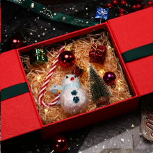 Ribbon High-end Christmas Gift Box Factory Can Customize Size Carton Red Black Ribbon thumbnail-4