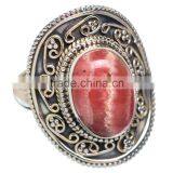 RHODOCROSITE RING ,WHOLESALE SILVER JEWELRY,SILVER EXPORTER,SILVER JEWELRY FROM INDIA thumbnail-1