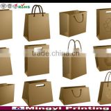 Wholesale brown kraft paper bag, clothes paper bags with handle