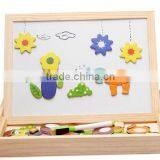 Wooden magnetic animal puzzle drawing board