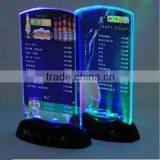 Acrylic LED desk menu display holder