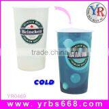 plastic cold color changing beer cup for promotion