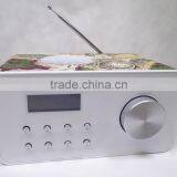 Wooden Desktop Radio With Usb / sd Card / Clock