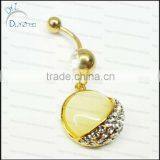 Cat Eye Stone Navel Belly Button Rings Piercing Navel Gold thumbnail-1