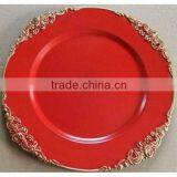 Fashion Plastic Red Decorative Plates