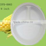 biodegradable plastic plates 9 inch 3 compartments