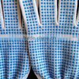 Blue PVC Dotted Cotton Glove/ PVC Dots Work Glove thumbnail-3