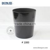 Round black mocrk croco leather trash bin for hotel, PU dustbin for home decoration