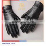 2014 Fancy Unisex Black Cut Finger Leather Glove
