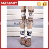F260 Cute Women Winter Boot Cuff Snow Flake Pattern thumbnail-3