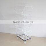 5 Tiers Rolling Wire Basket Storage Display Rack for Supermarket thumbnail-2