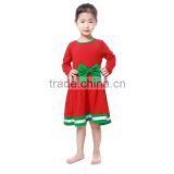 The latest design christmas plain frocks baby girl wholesale boutique clothing