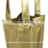 Laminated Reusable Divided Single Bottle Wine Tote Wholesale thumbnail-4