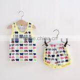 Wholesale Types of Cartoon Printed Comfort Summer Wear Children Tank Top Shorts Sets, Kids Clothes Set thumbnail-3