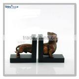 Polyresin Brass Painted Dog Bookends Decorative Bookends thumbnail-2