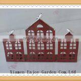 Metal Vintage House With Candle Holder
