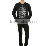 Daijun Promotion Causal Silk-screen Logo Round Neck Black Print Custom Men Hoodies thumbnail-3