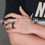 R-127 8mm Genuine Titanium Men's Ring Carbon Fiber Rings/ Carbon Fiber Steel Ring thumbnail-1