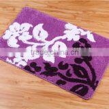 Flower Shaggy Rugs Bathroom Waterproof Mat thumbnail-1