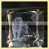 Personalized Clear 3D Laser Crystal Tiger For Business Souvenir