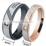 Vintage Engrave High Polished 316L Stainless Steel Wedding Band Ring for Lovers thumbnail-5
