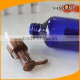 200ml Cobalt Blue Boston Round Pleastic Bottle With Brown Lotion Pump thumbnail-4