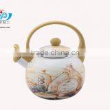 2.2L High Quality Enamel Kettle With Plastic Handle Beautiful Decor thumbnail-3