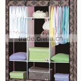 Folding Fabric Portable Bedroom Wardrobe With Metal Frame Big Size thumbnail-6