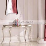 Marble Top Antique Console Table With Mirror thumbnail-2