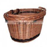 Brown Wicker Bicycle Basket With Swing Handle for Bike thumbnail-2