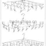 Stainless Steel Metal Clothes Hanger Socks Hanger Folding Drying Rack Hanger thumbnail-3