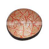 Coconut Shell Bowls With Lacquered Pattern thumbnail-1