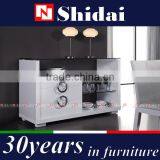 White Gloss Sideboard / Modern Glass Sideboard / Glass Top Sideboard N6316 thumbnail-1