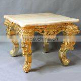 French Style Antique Small Side Table With Marble Top thumbnail-3