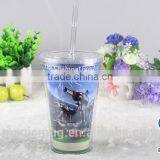 Double Wall Plastic Tumbler With Removable Paper Insert thumbnail-1