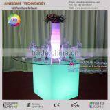 Pink Acrylic Dining Table Base With Clear Top for Romantic Wedding thumbnail-2