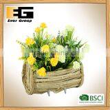 Handmade Natural Rattan Tray With Plastic Linning for Garden Planter thumbnail-1
