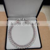 2 Rows 6.5-8mm Round Freshwater Pearl Jewelry Sets thumbnail-2