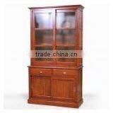 Furniture Partial Display Cabinet With Glass Door Teak Wood thumbnail-2